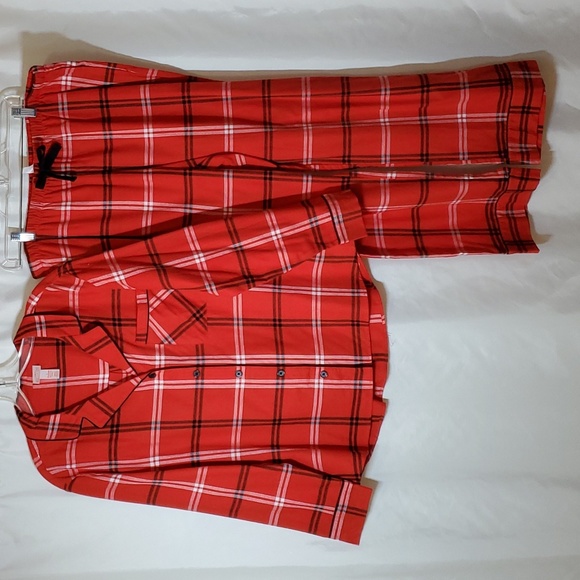 Wondershop Women's Notch Collar Plaid Flannel 2pc Pajama Set - Picture 4 of 15
